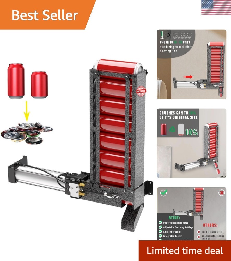 Heavy Duty Wall-Mounted Can Crusher - Efficient and User-Friendly Recycling Tool