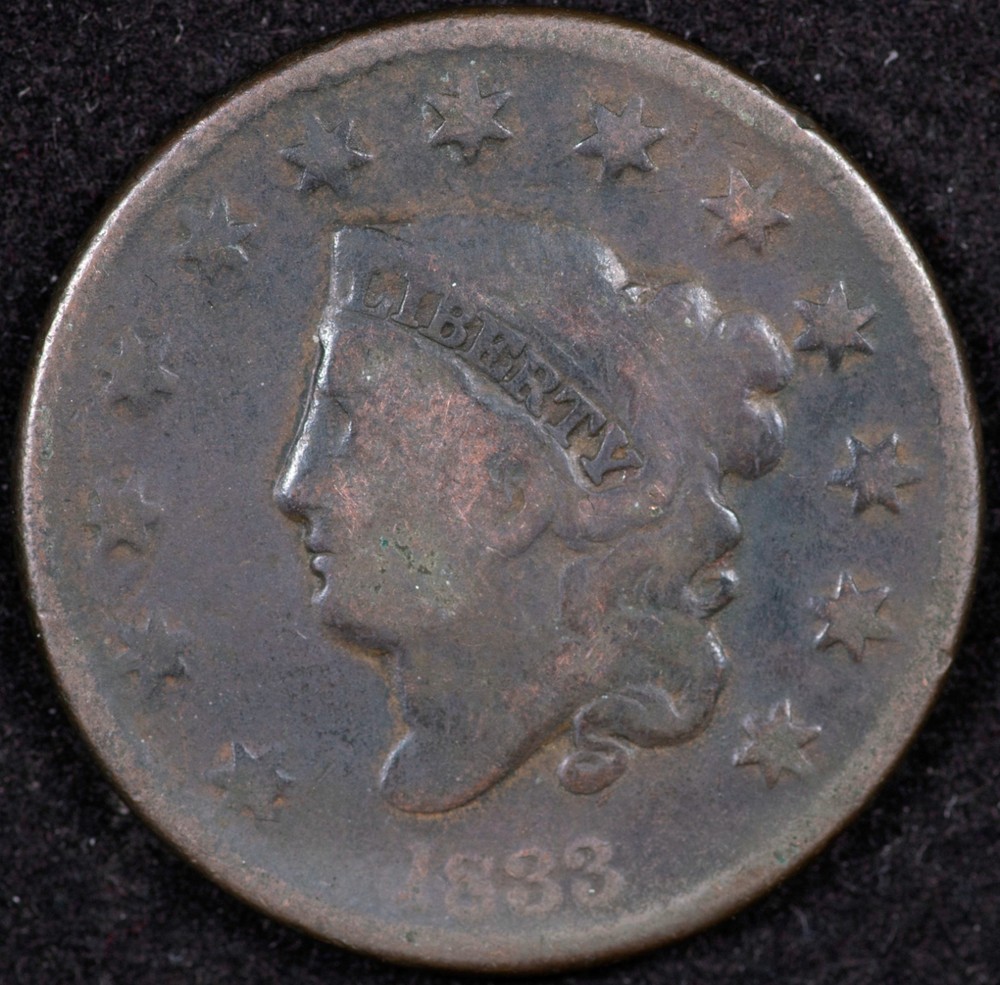 1833 MATRON HEAD LARGE CENT