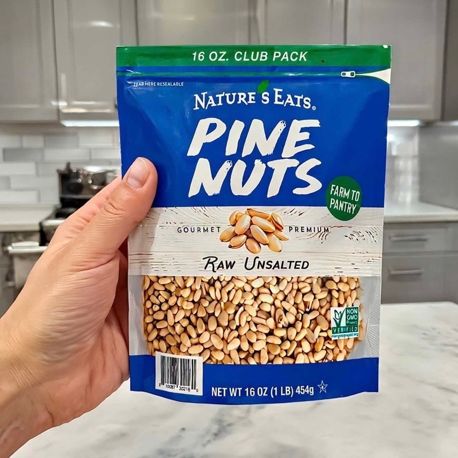 Nature’s Eats Pine Nuts Raw Premium Quality 16 oz Resealable Bag