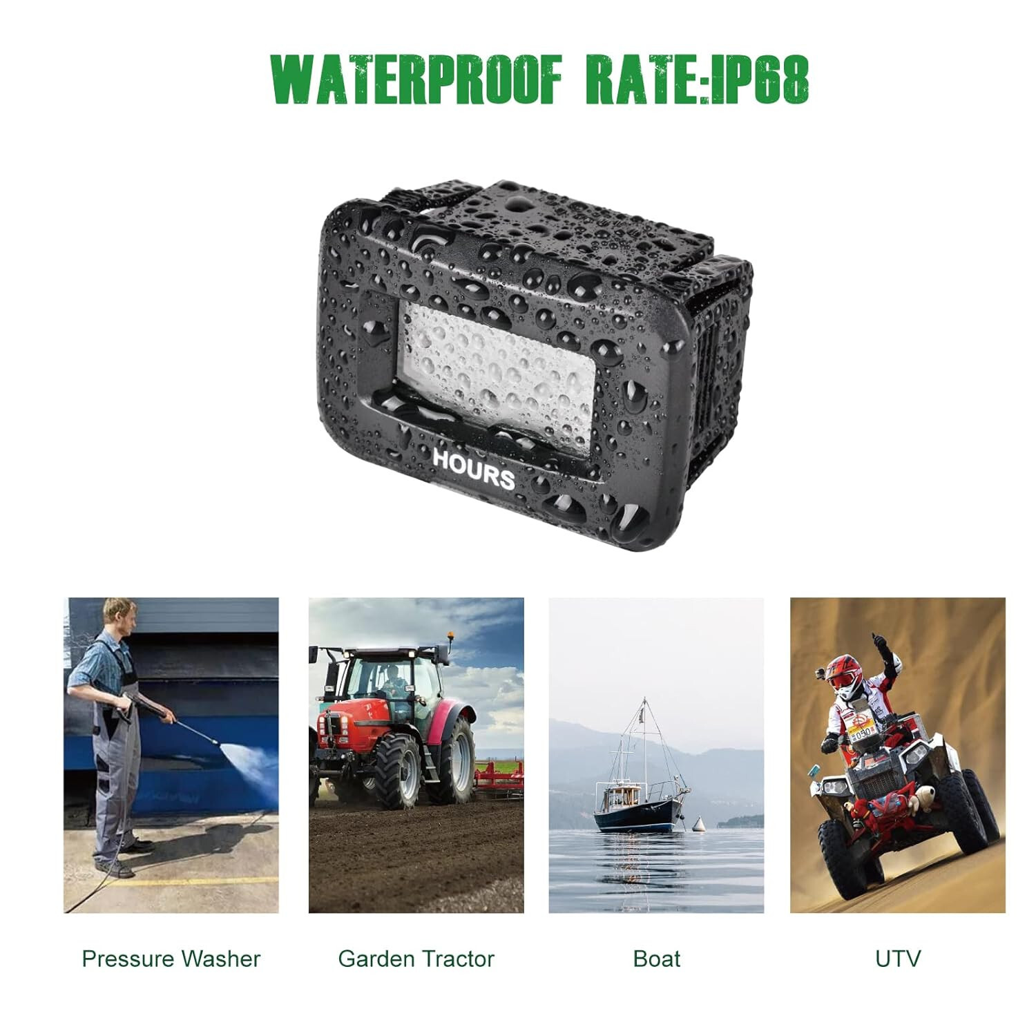 YOOREAL DC5-60V Digital Hour Meter of Lawn Mower Tractor Snow Blower Land Edger