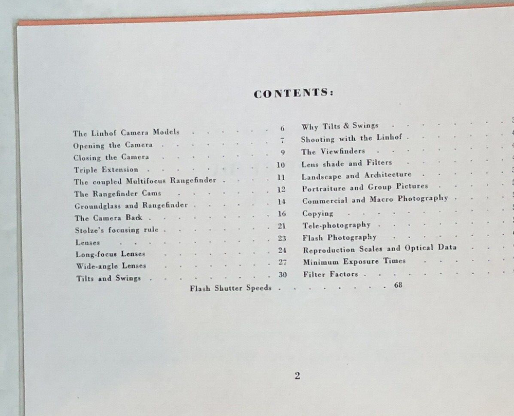Vintage Linhof Camera Guide by Dr Otto Croy Comb Binding 1952