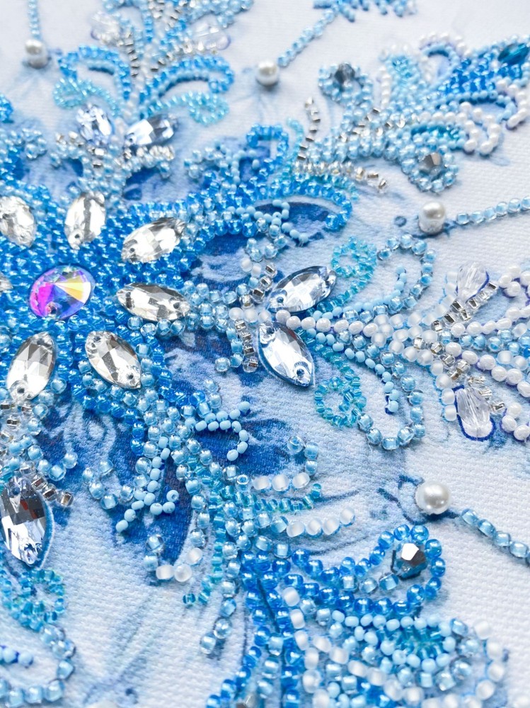 DIY Bead Embroidery Kit Frost patterns Beaded stitching needlepoint beadwork