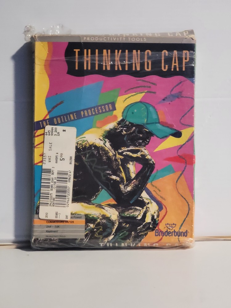 Thinking Cap The Outline Processor by Broderbund for C64 - C128 RARE. UNTESTED
