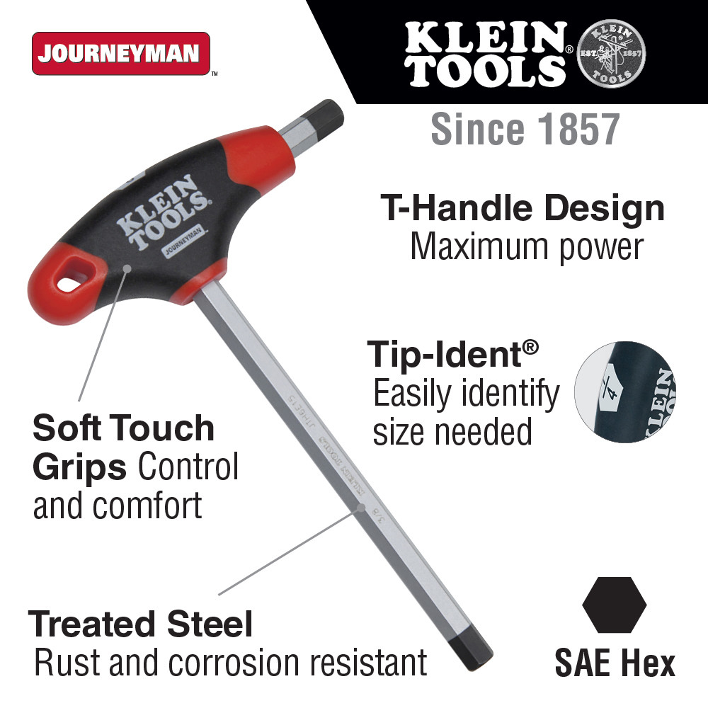 Klein Tools JTH9E06 3/32" Hex Journeyman T-Handle - 9"