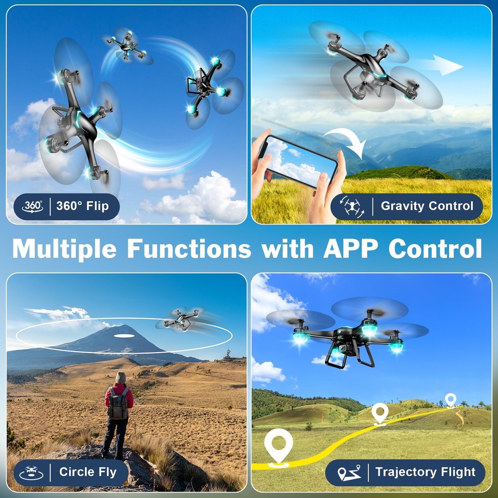 Drone with 1080P Camera for Beginners, Remote Control Quadcopter with Gesture...