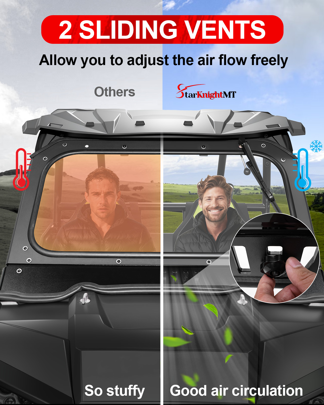 Heavy Duty Glass Windshield W/Vents for 2014-2018 Polaris RZR XP 900/RZR XP 1000