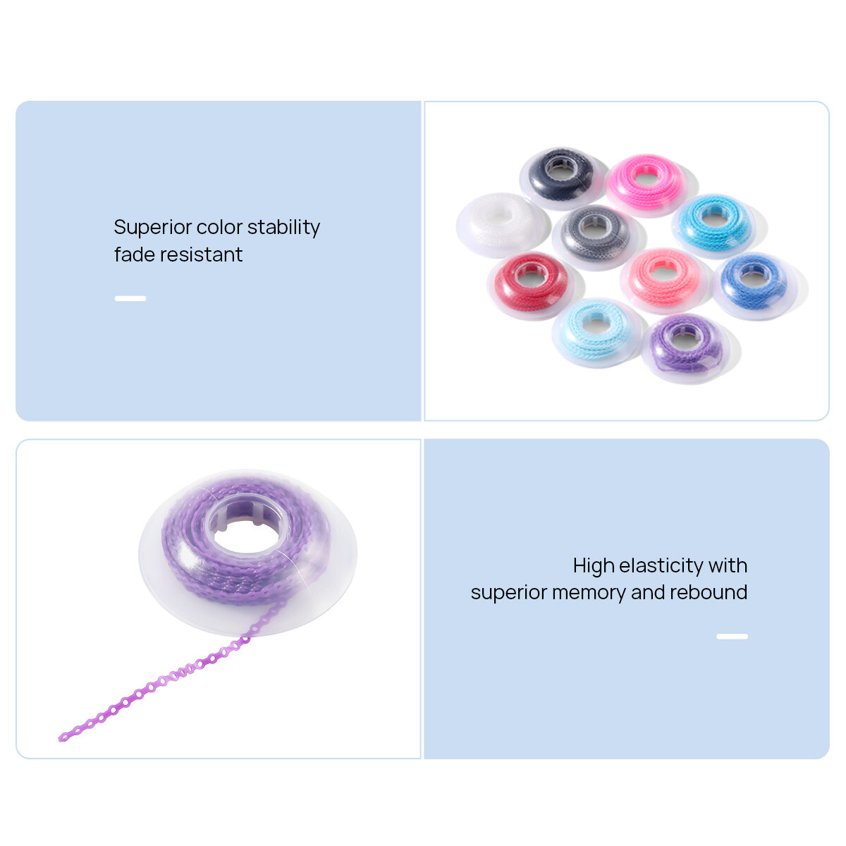 Dental Elastic Ligature Ties Elastics Chain latex Bands for Orthodontic Brackets