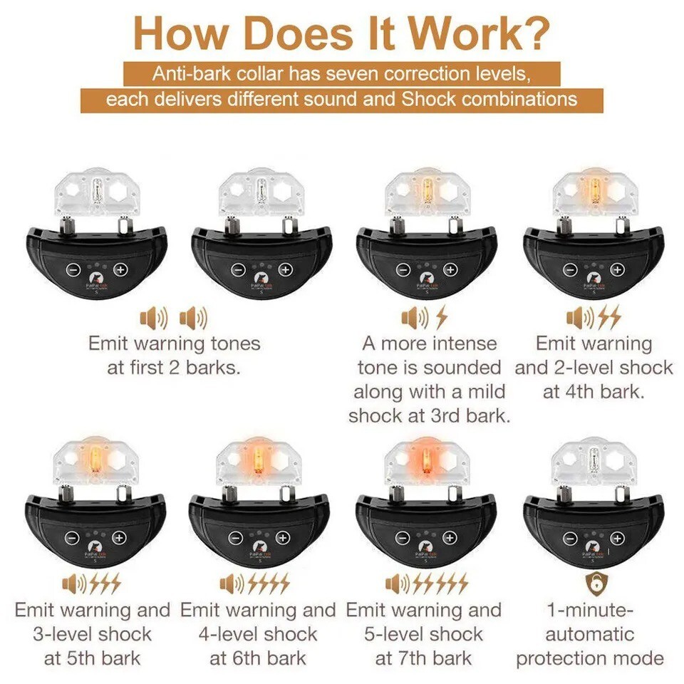 Anti Barking E-Collar No Bark Dog Training Shock Collar for Small Medium Dog