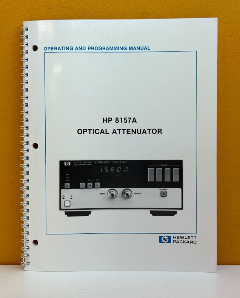 HP / Agilent 08157-90012 1987 Optical Attenuator Operating & Programming Manual.