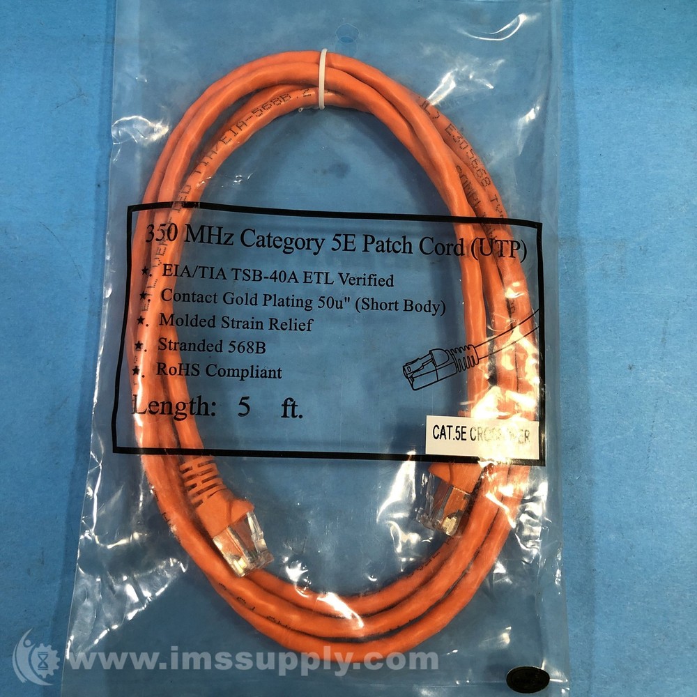 CAT.5E Crossover 350 MHz Category 5E Patch Cable, 5 Ft Length FNFP