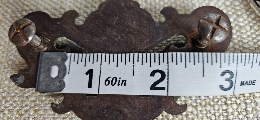 Vintage Chippendale Batwing Drawer Pulls Set 11 Brass 2 Sizes