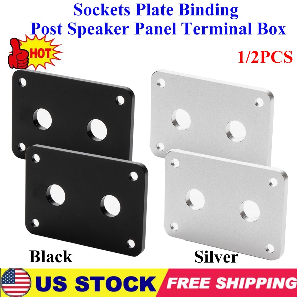 1/2X Aluminum Banana Jack Socket Plate Binding Post & Speaker Panel Terminal Box