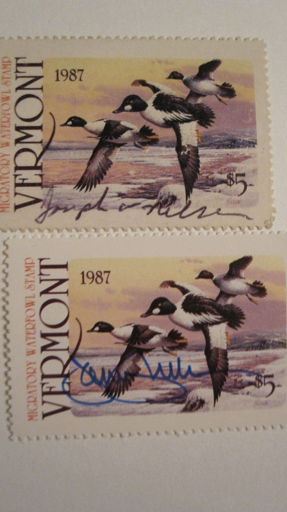 1987 VERMONT MIGRATORY WATERFOWL STAMP & PRINT SIGNED BY KILLEN