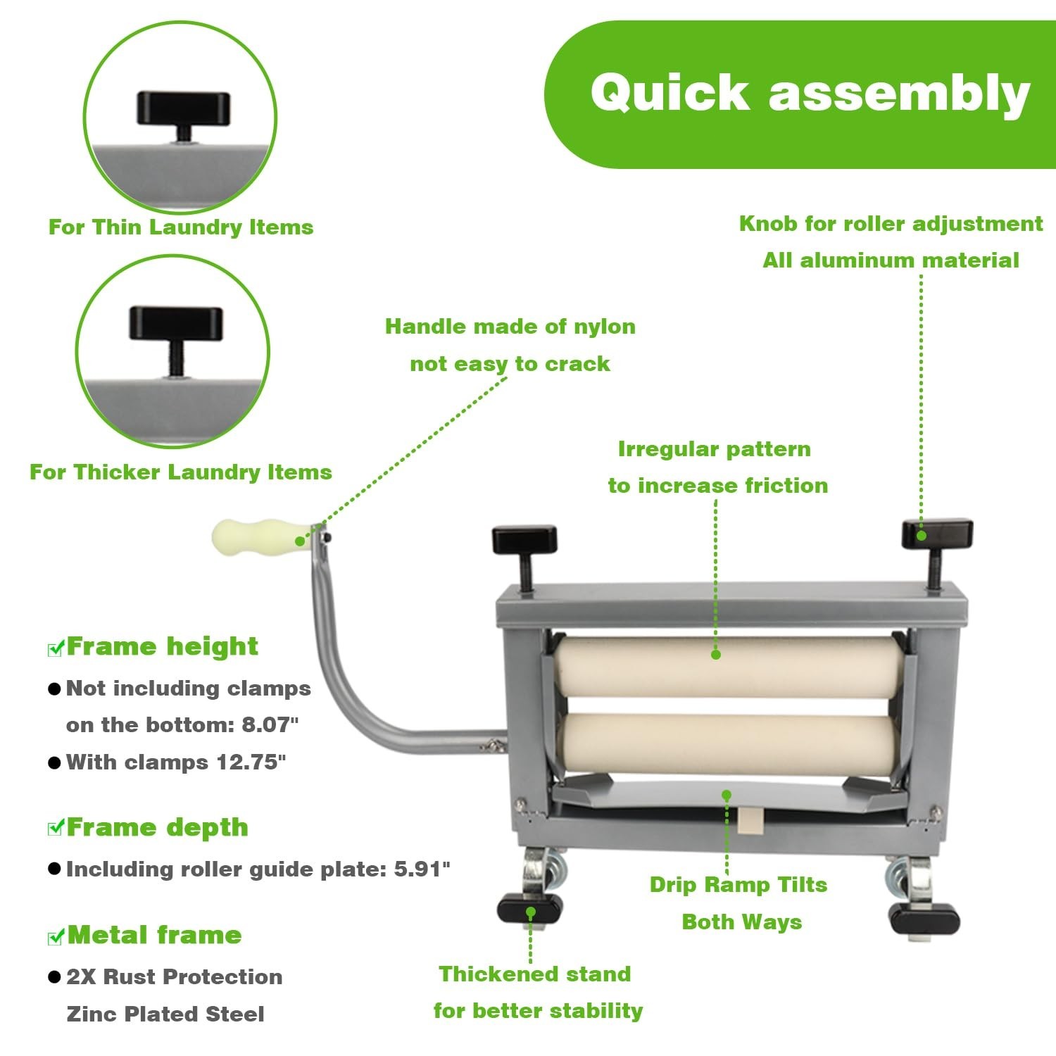 Industrial Hand Clothes Wringer, Car Detailers, Washing Services Bucket Wringer