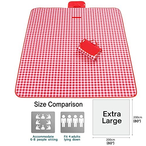 LRUUIDDE Extra Large Picnic Blanket Beach Blankets, Outdoor Foldable