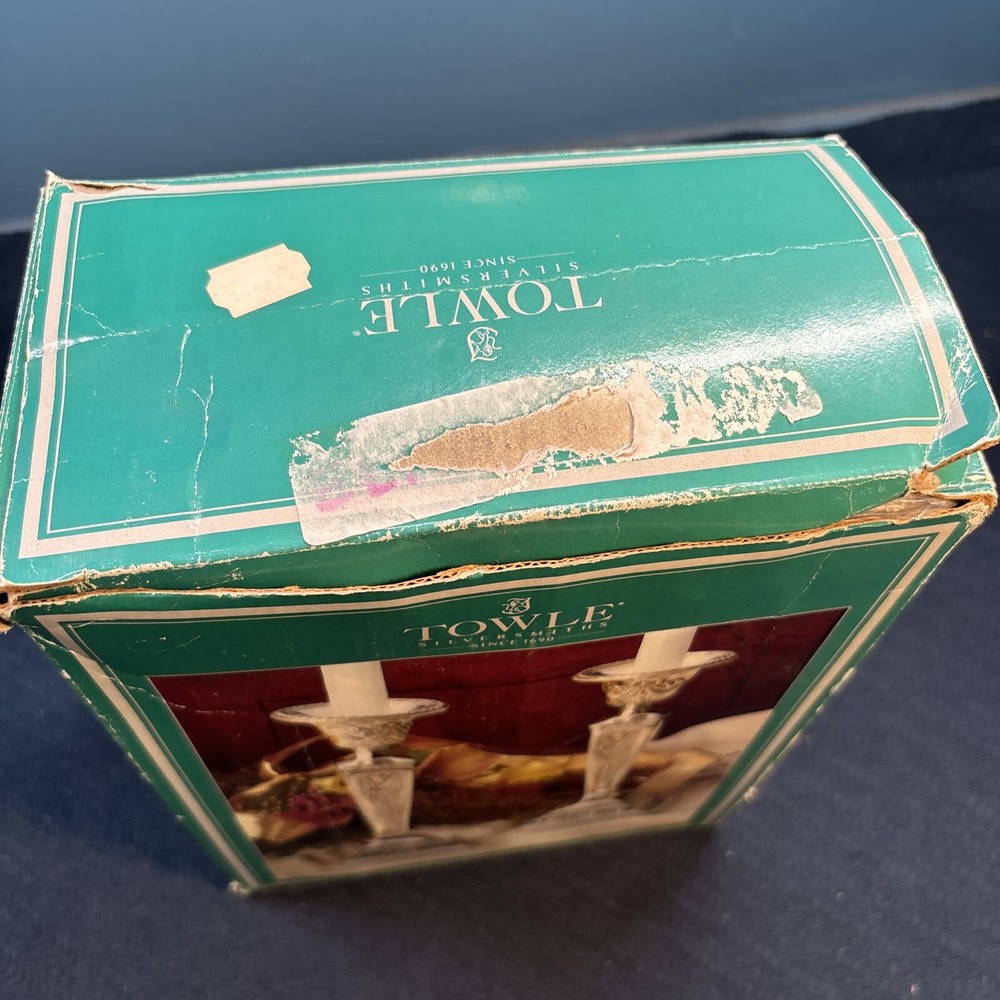 Vintage Towle Silversmiths 9.5” Silverplate Candlestick Holders Set 99441258T