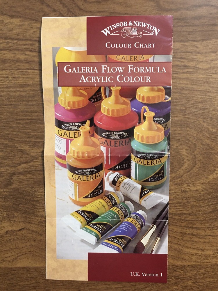 Winsor & Newton Galeria Acrylic Colour Hints Tips & Techniques+Chart Key Coding