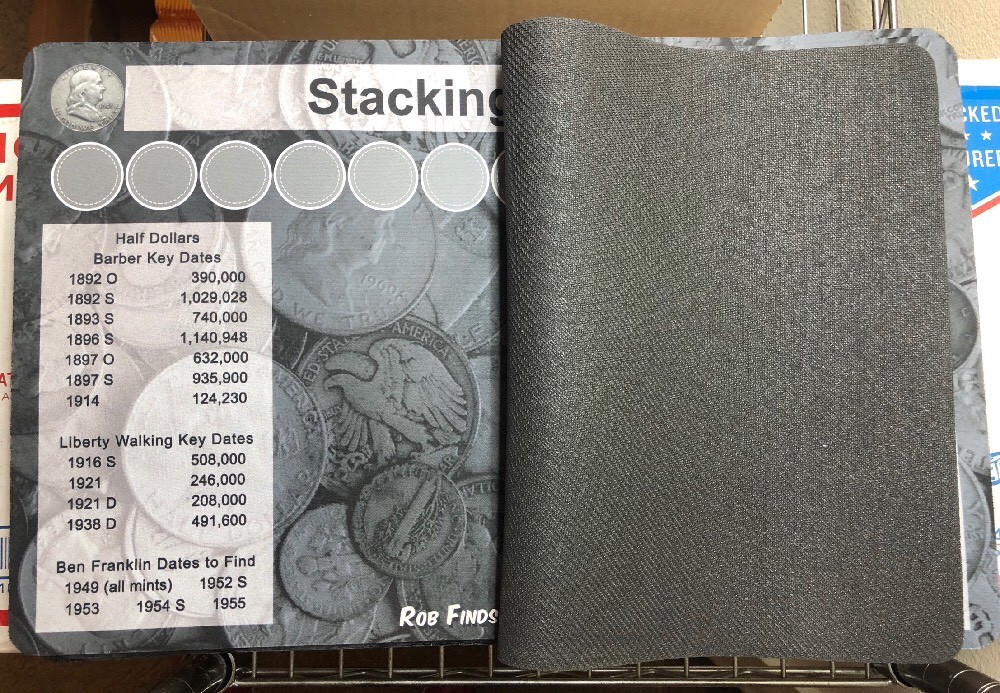 11" X 17" Silver Stack Coin Roll Hunting Mat - Rubber Backed and Safe for Coins!