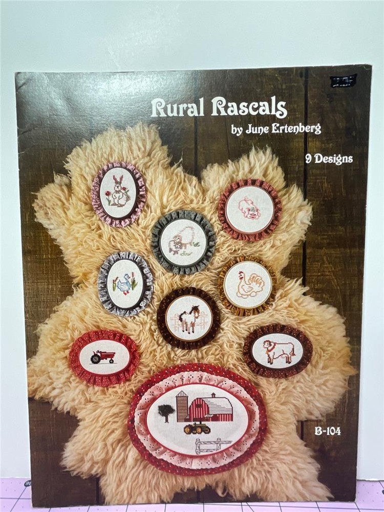 BERLIN PRODUCTIONS Counted Cross Stitch Chart - RURAL RASCALS 9 Designs