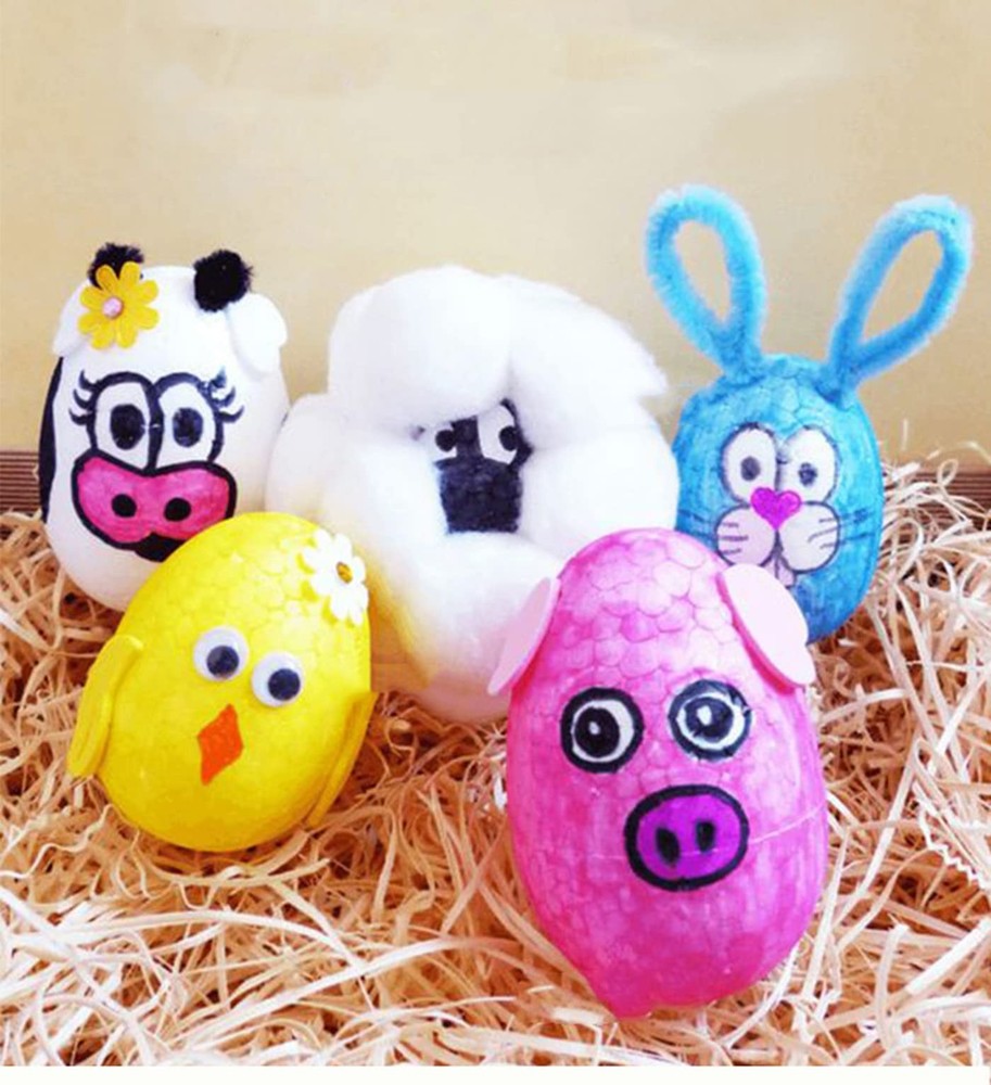 6 Pack 6 inchs Craft Foam Eggs, Polystyrene Foam Eggs Use for Easter, Hallowe...
