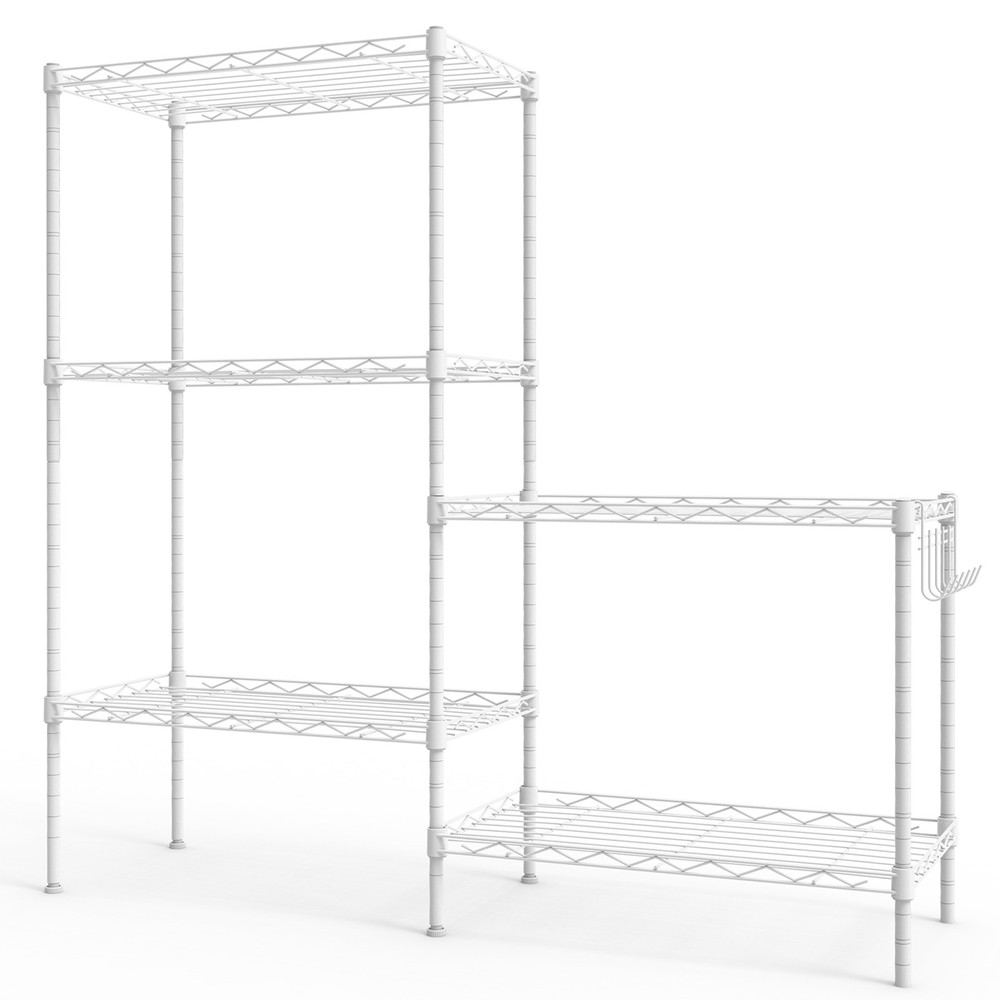 5-layer display rack with adjustable layer spacing, plug-in deformable structure