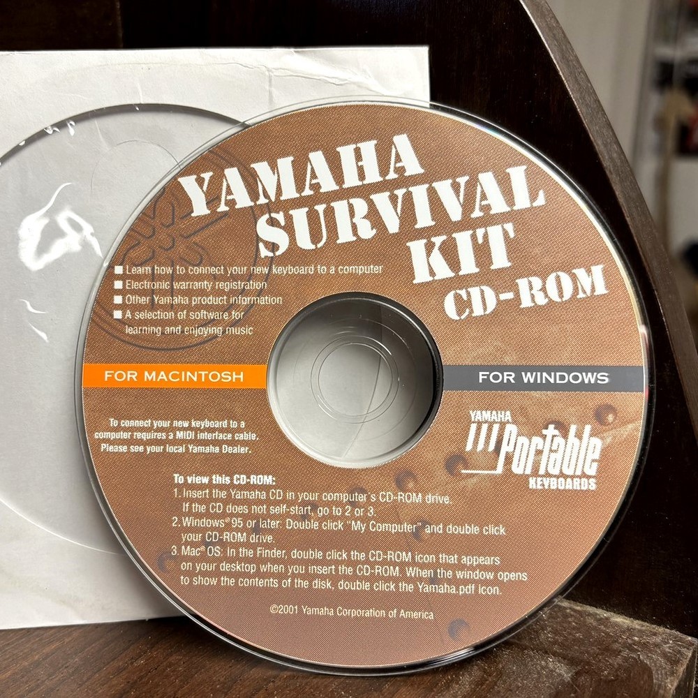 YAMAHA Survival Kit CD-Rom keyboard software 2001 Windows Mac MIDI guide