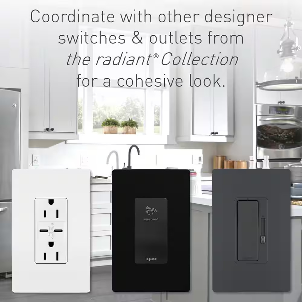 Radiant 4.2 Amp Quad USB Decorator Duplex Outlet, White