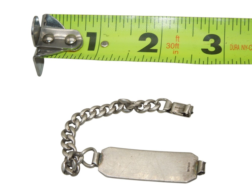 WWII US 8th Army Air Force AAF STERLING ID Bracelet CA8