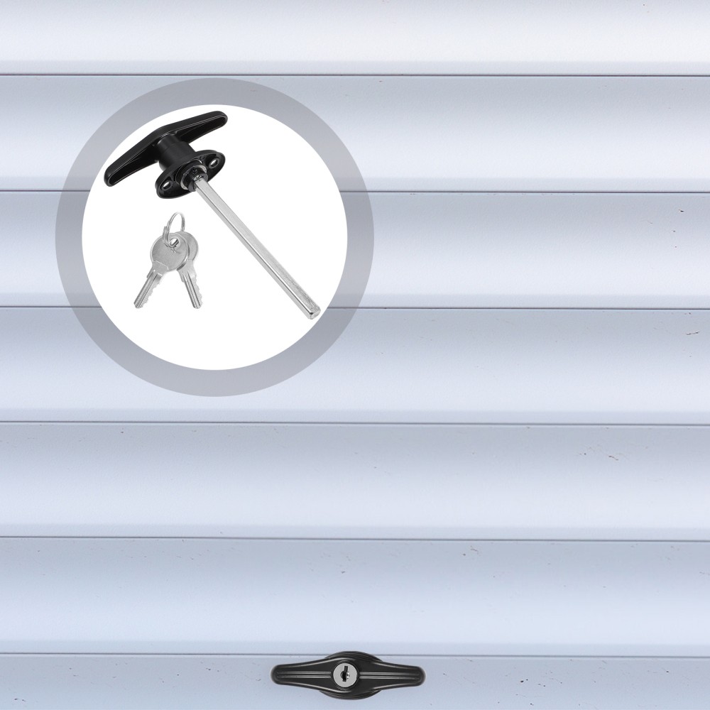 Door Handle With Lock T-shaped Lockable Garage Replacement Black
