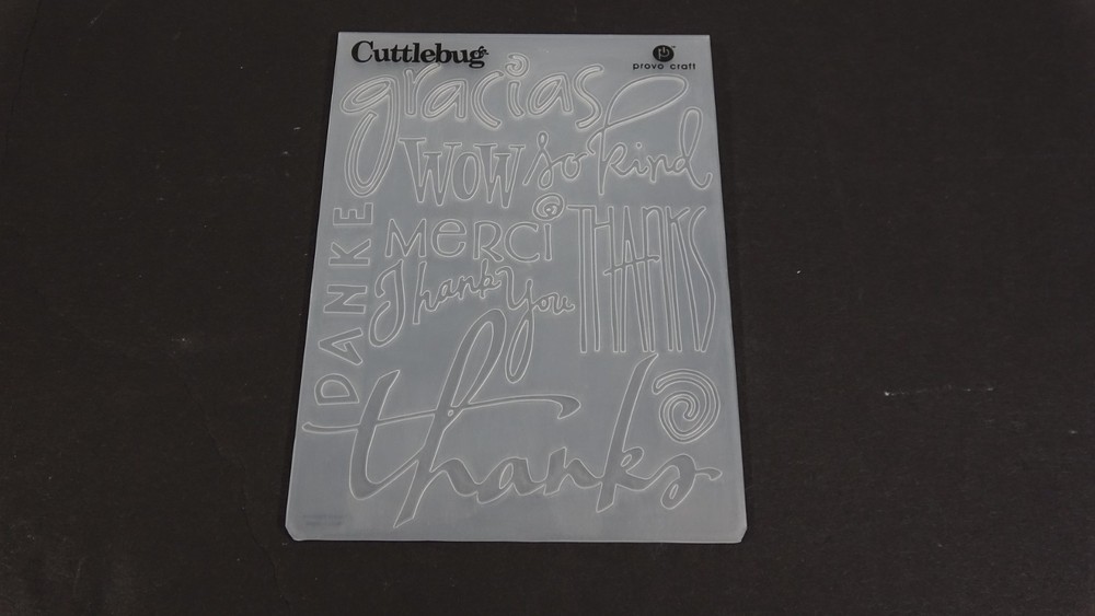 Cuttlebug Provo Craft Embossing Folder Thanks 37-1134