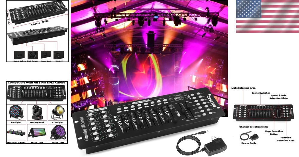 Versatile 192 Channel DMX Lighting Controller - Connect and Control Effortlessly