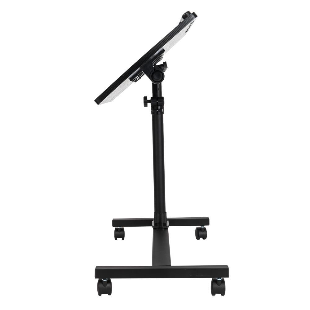 Height Adjustable Mobile Laptop Table Small Rolling Standing Desk for Sofa Bed