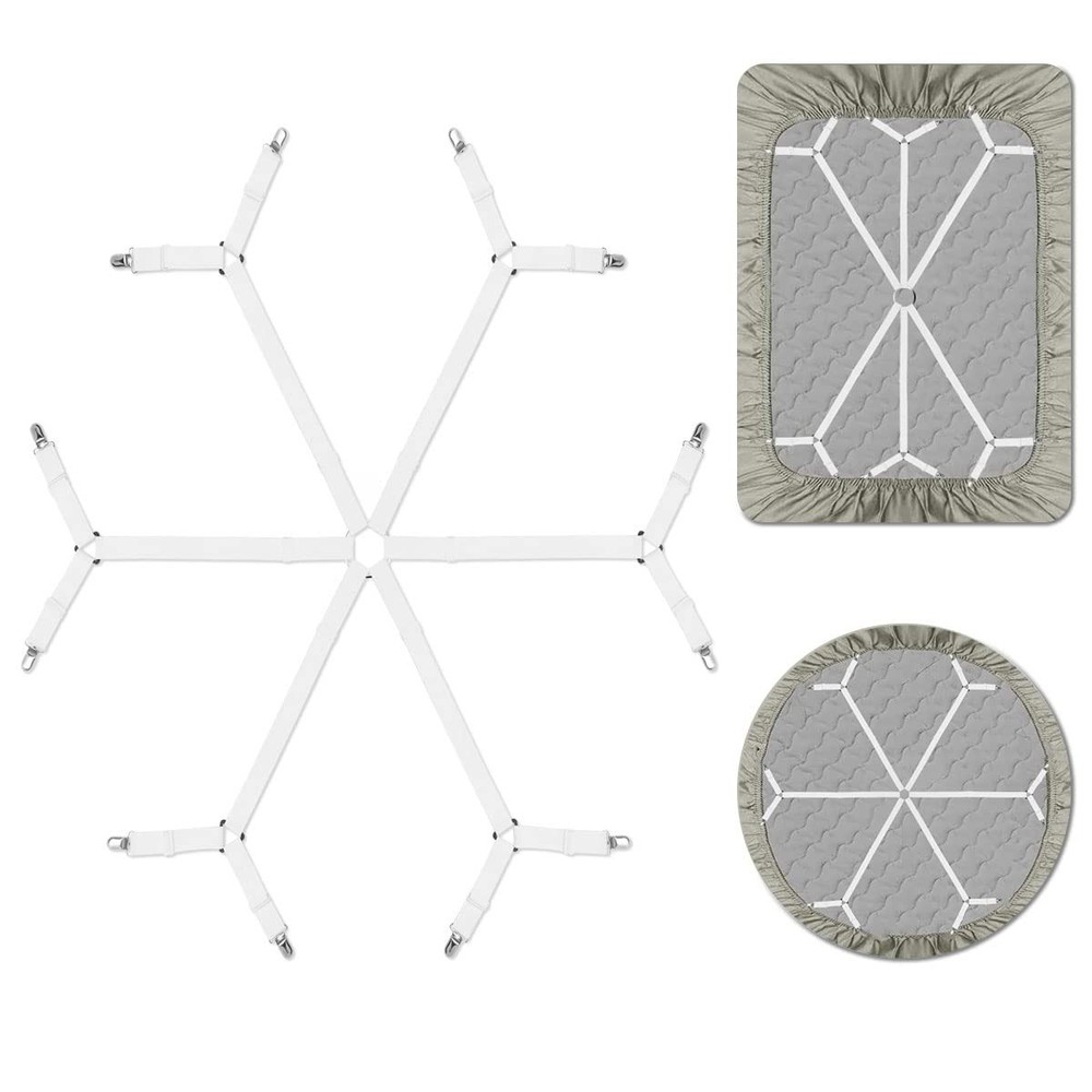 Sheet Fasteners, Adjustable Elastic Bed Sheet Holder Straps for Full,Queen,Ki...