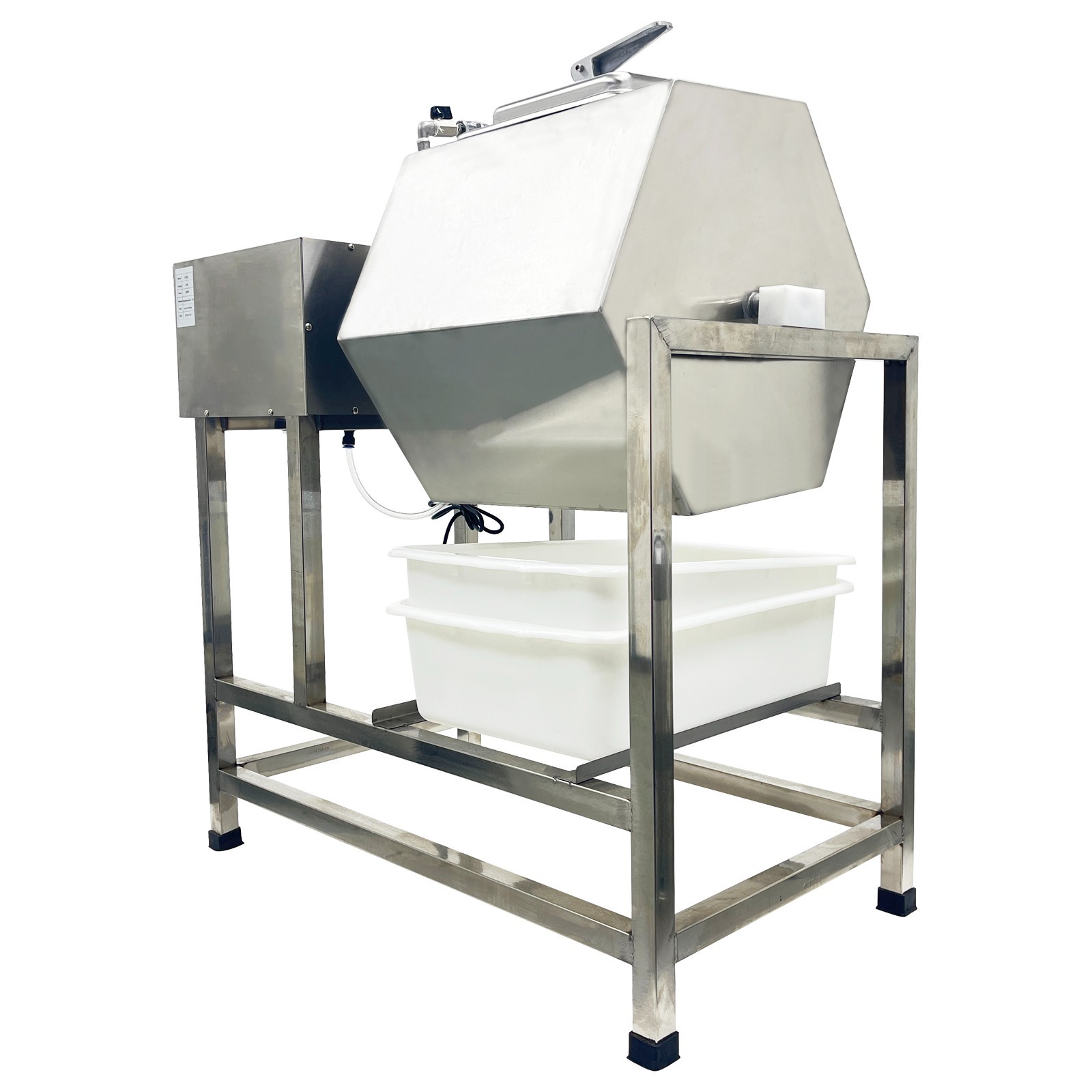 110V Fully Automatic Vacuum Pump Meat Tumbler Marinator Hexagonal 104 lbs/90L