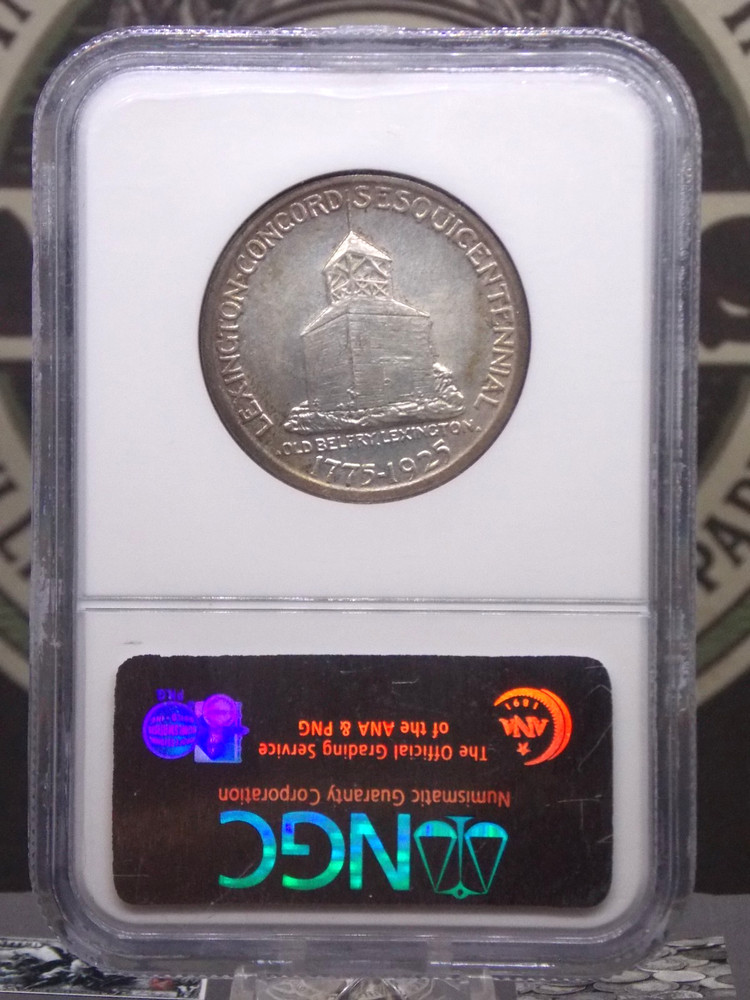 1925 Commemorative *LEXINGTON* Half Dollar 50c NGC MS64 #002 Unc ECC&C, Inc.
