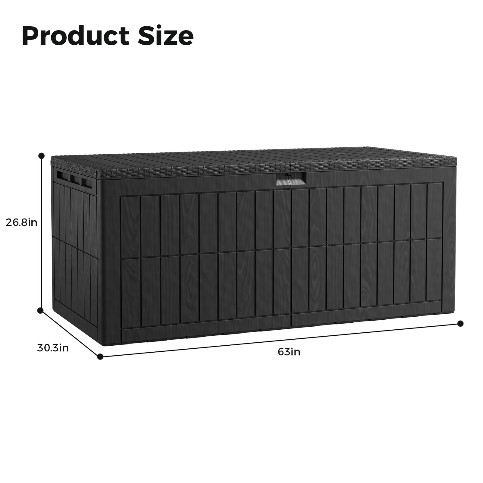 WaterProof 220 Gallon Resin Outdoor Storage Box with Lockable for Garden Patio