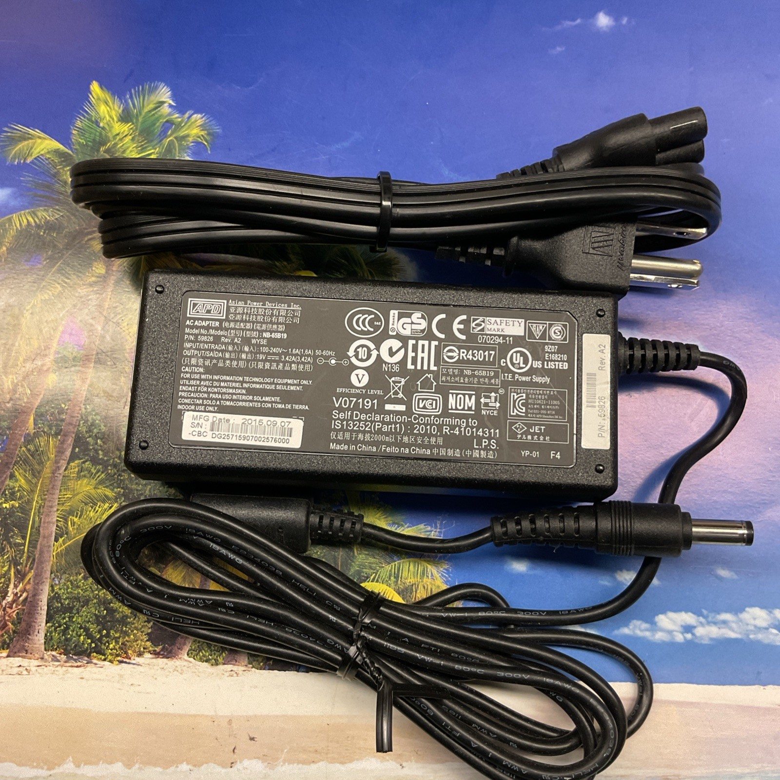 Lot of 5 APD NB-65B19 Power Adapter 19V 3.42A 65W Dell Wyse Thin Client 5.5mm