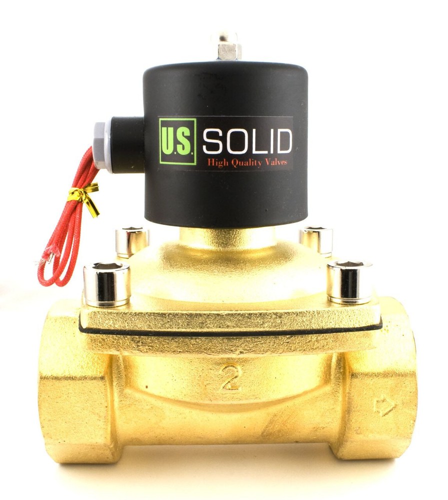 U.S. Solid 2 inch Electric Solenoid Valve 110V AC Brass