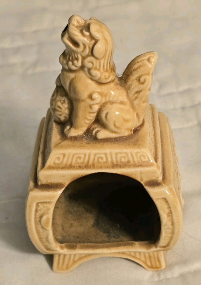 Vintage Ceramic Foo Dog Incense Burner