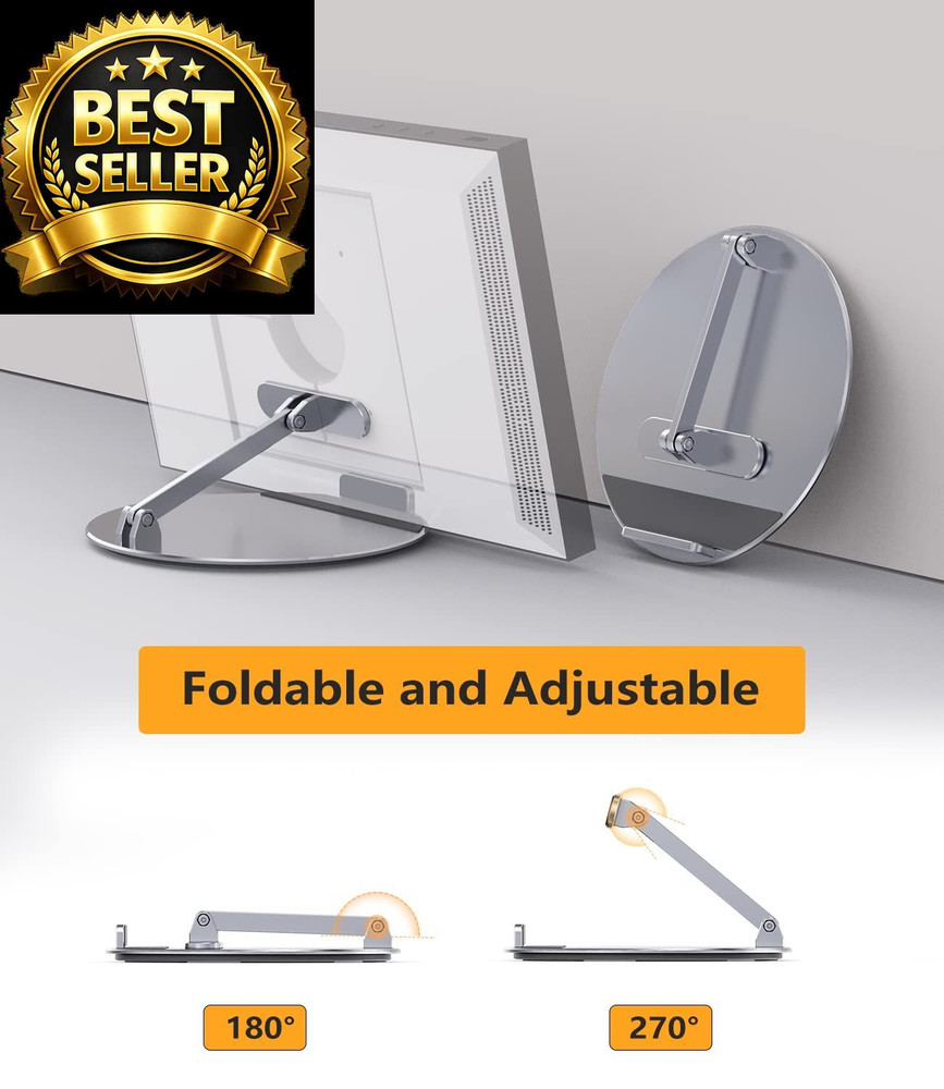 Laivli Stand Compatible with Echo Show 15/21, Adjustable Foldable Silver