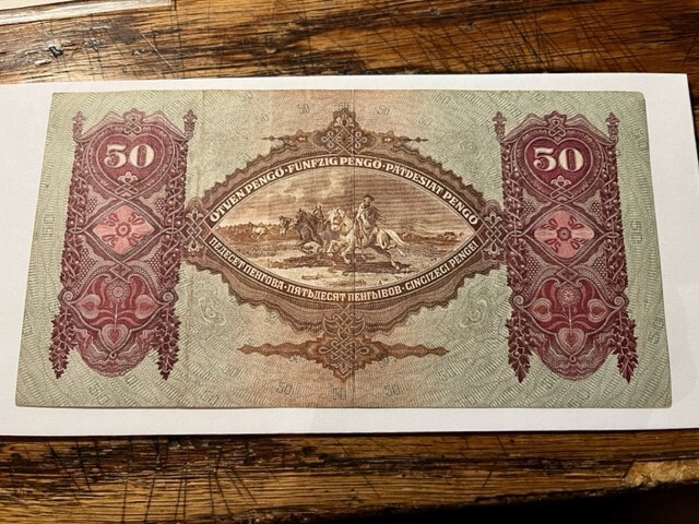 1932 Budapest Hungary 50 Pengo Note VF++ #21032