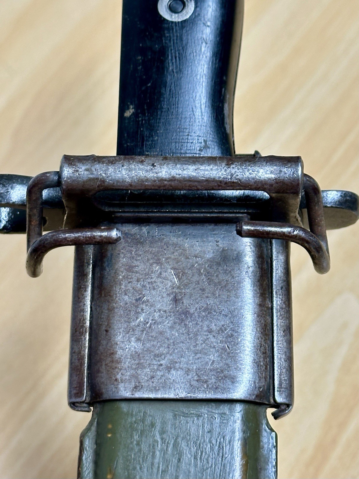 Pre-WWI US M1905-E1 10” Bayonet SA 1909 Springfield Armory Marked USS OKLA BB 37