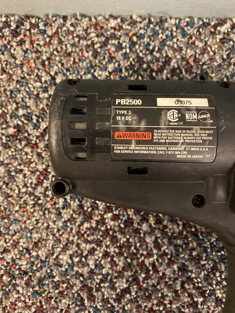 Stanley Pop Avdel Battery Tool for Blind Rivets ProSet PB2500-NA