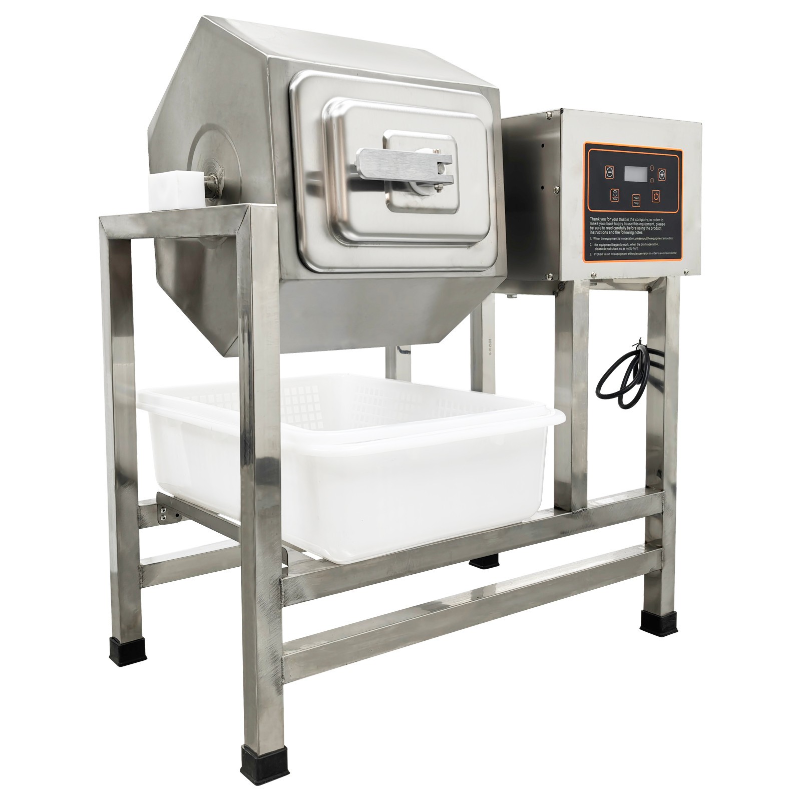 110V 38L Meat Vegetable Tumbler Marinator, Stainless Tumbling Marinator Machine