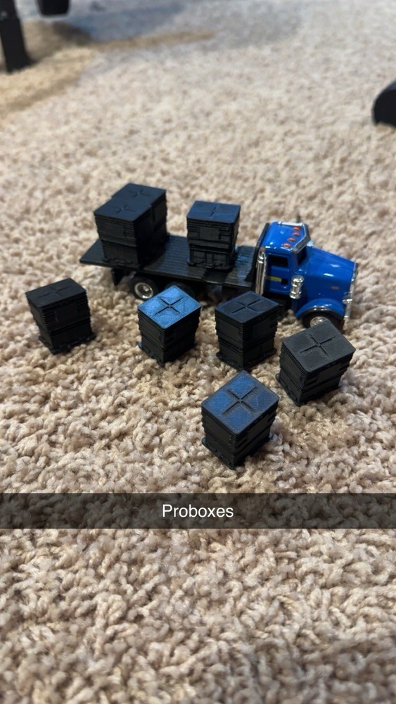 8 Black Probox Seed Boxes 1/64th Scale