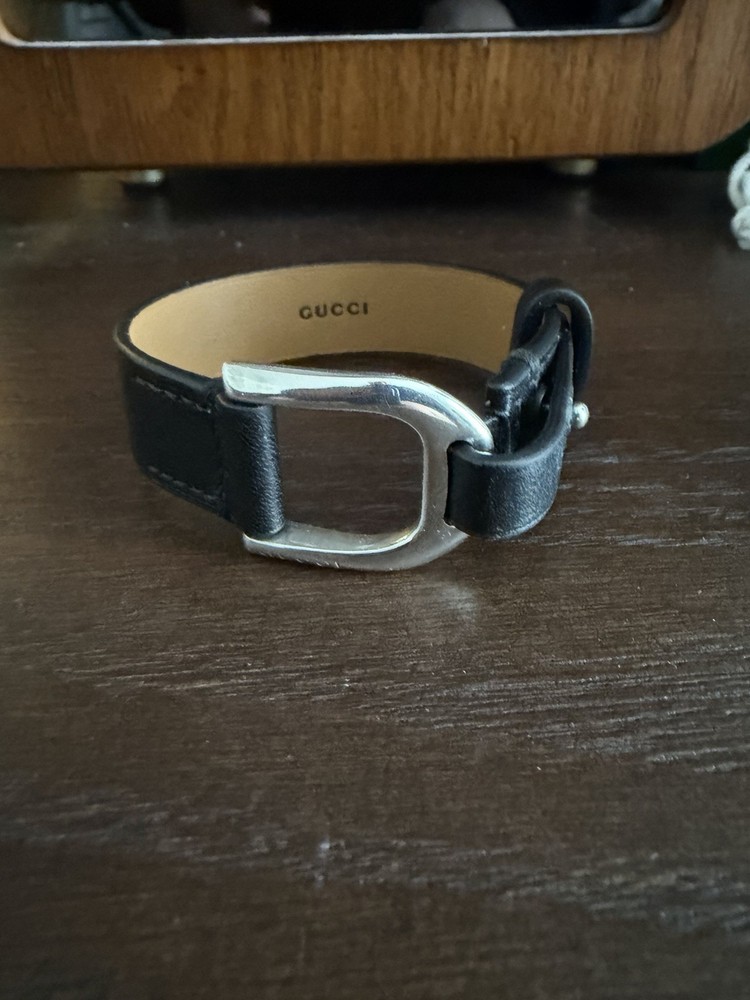 Gucci Silver Leather Bracelet