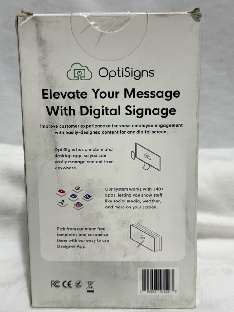 OptiSigns OptiStick Digital Signage Player - Android-Based 4K UHD HDMI Stick