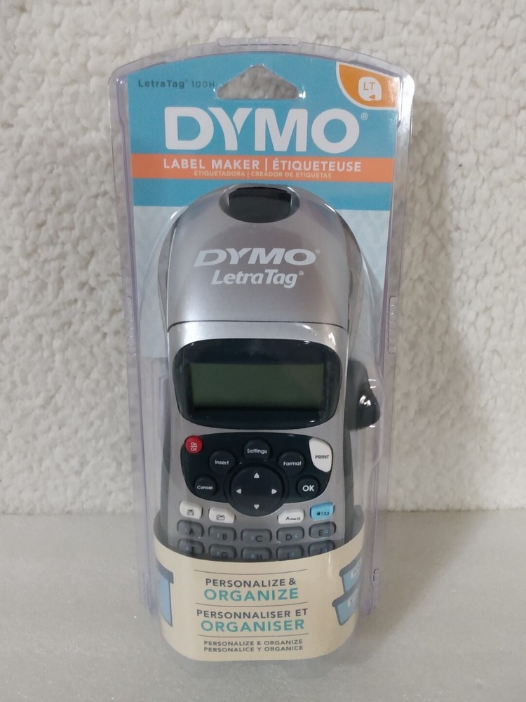 DYMO Portable Printer Handheld Label Maker Black Silver Letratag 100H w Labels