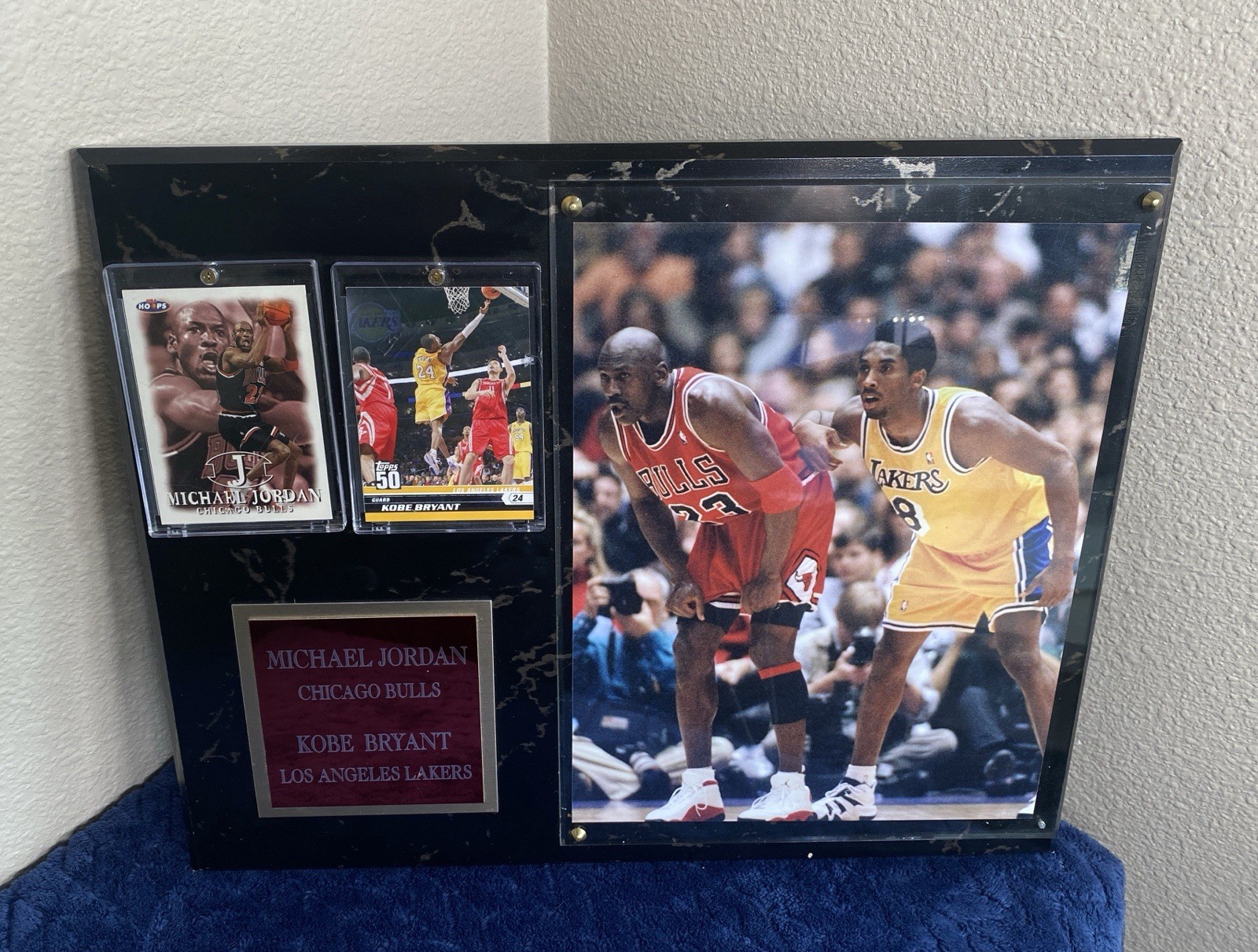 Bryant & Jordan Collector’s Plaque /w Sports Cards And Nameplate 15”x12”