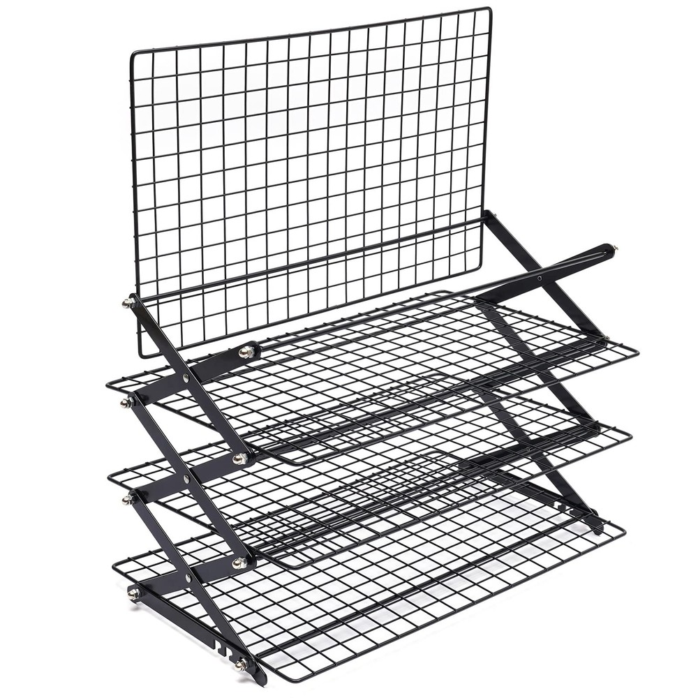 4-Tier Collapsible Cooling Rack, Adjustable Stackable Roasting Cooking Drying...